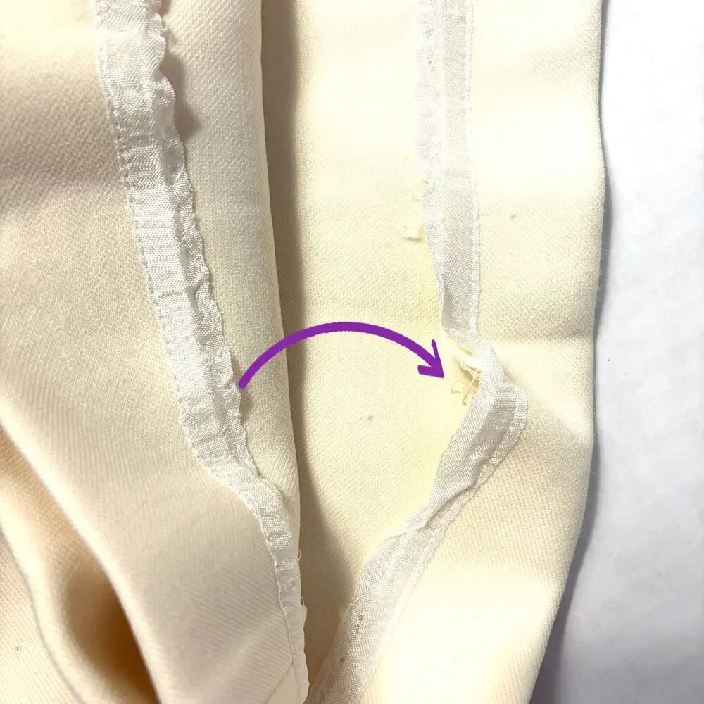 KHAITE Ivory Wool Blend Wide Leg Flare Dress Pants Trousers Size 8